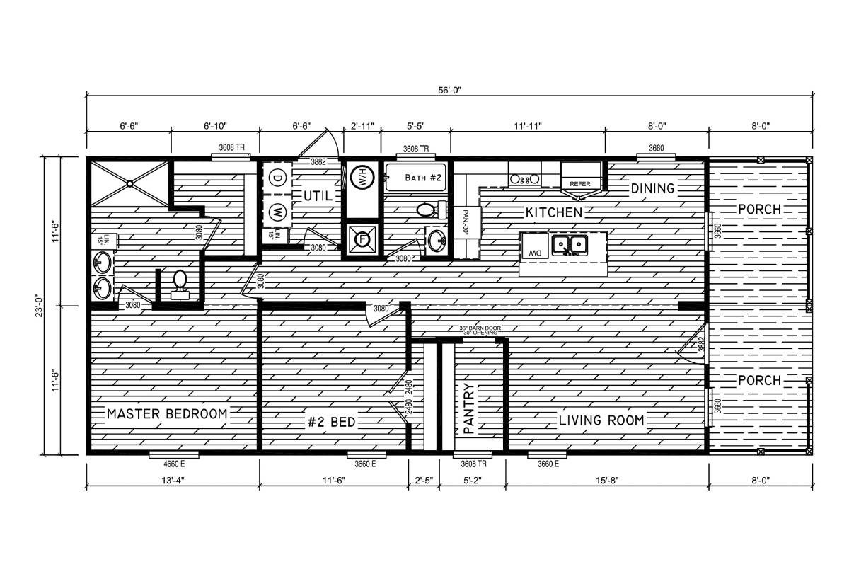 Creekside Series The Wahoo Porch CS2404P Texas Built Mobile Homes